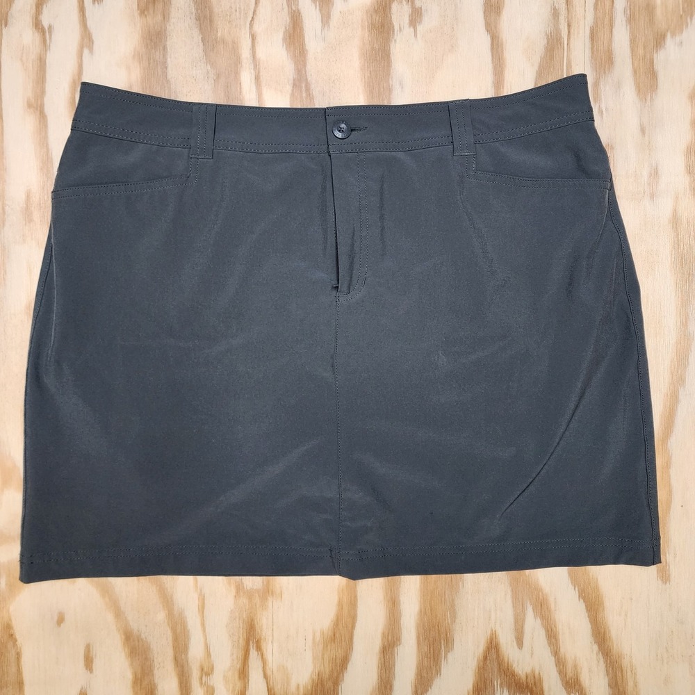 Eddie Bauer Womens 16 Skirt W/ Stretch Shorts Skirt gray‎ Athleisure Pockets